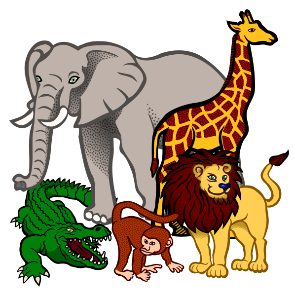 african-animals-coloured